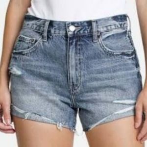 PISTOLA Light Wash, High Rise, Cut-off Denim Shorts, 29